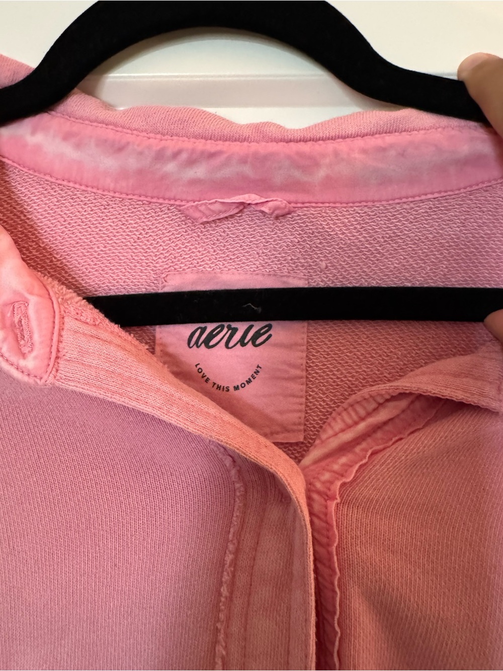 Aerie Oversized Pink Pocket Button-Up Shirt - Picture 2 of 2
